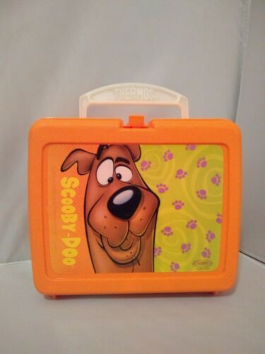 SCOOBY DOO THERMOS AND ORANGE LUNCH BOX PRE OWNED VINTAGE CUTE