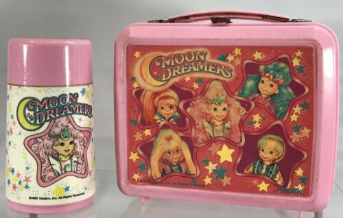 Vintage Moon Dreamers Pink Aladdin Plastic Lunch Box With Thermos 1987 Rare