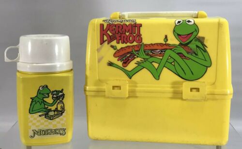 Vintage Sesame Street Lunch With Kermit Henderson Plastic Lunch Box Thermos 1981