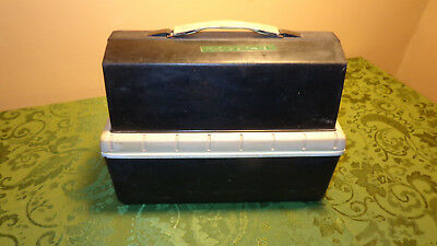 VTG LUNCH BOX KING-SEELY BRAND  BLACK PLASTIC COLD/HOT INSULATED W/THERMOS