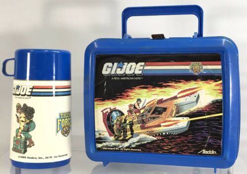 Vintage GI Joe Tiger Force Shark Boat Lunch Box Plastic With Thermos 1988 Hasbro