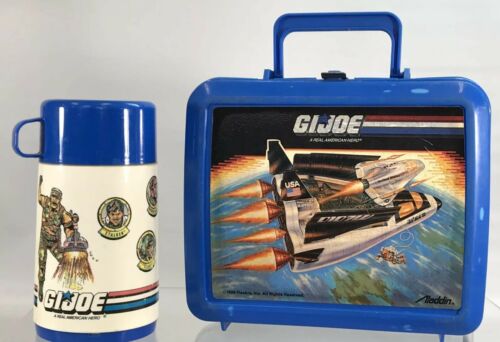 Vintage GI Joe Space Shuttle Defiant Lunch Box Plastic With Thermos 1989 Hasbro