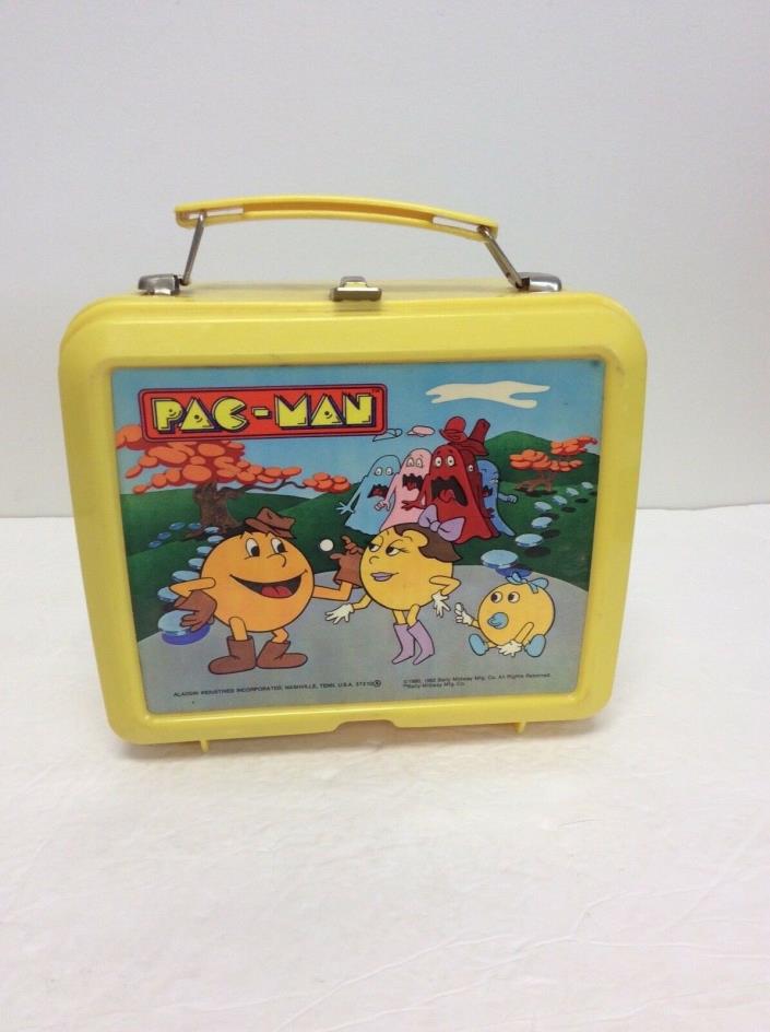 Aladdin 1982 Pac-Man Plastic Lunchbox With Thermos      U