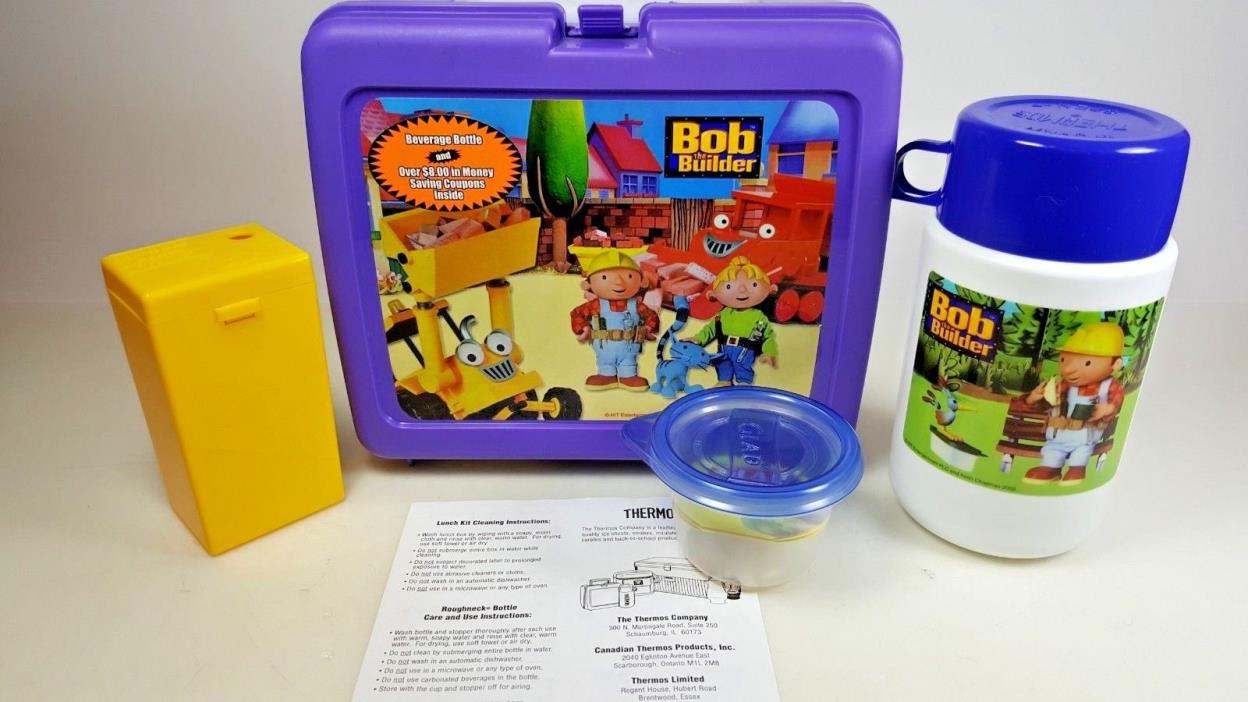 Bob the Builder Plastic Lunch Box with Thermos & Juice Box