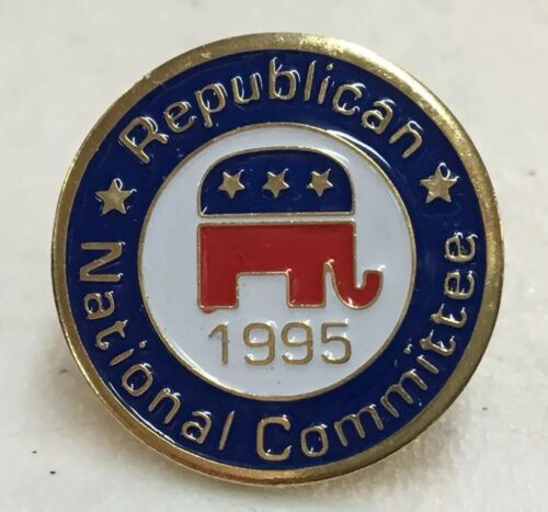 REPUBLICAN NATIONAL COMMITTEE 1995 w/Elephant 3/4” Across Metal Lapel Collar Pin