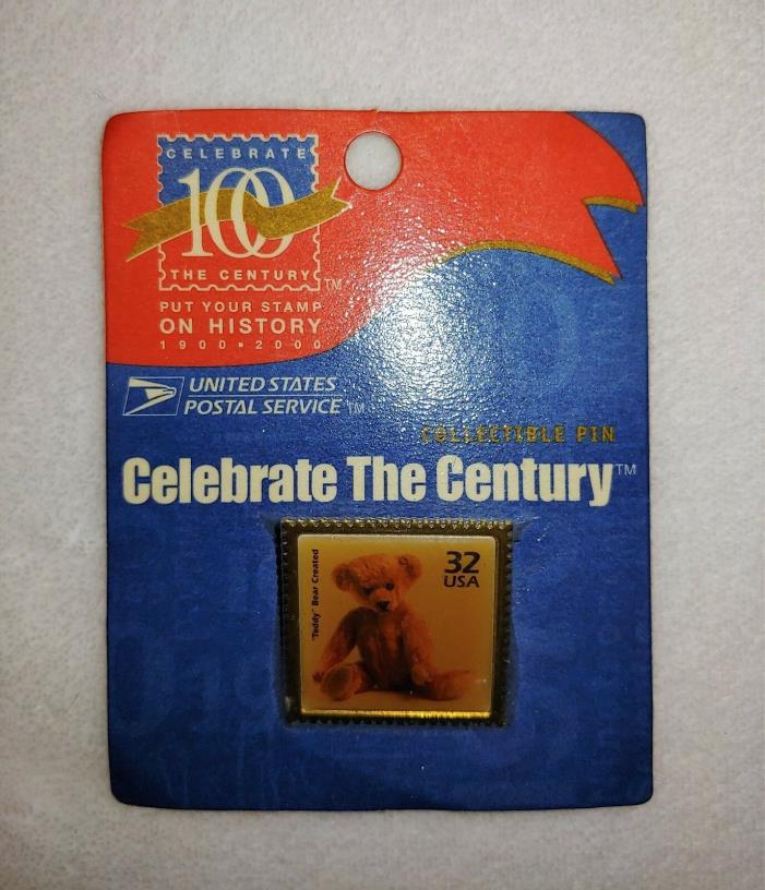 1998 usps teddy bear USPS collectable pin