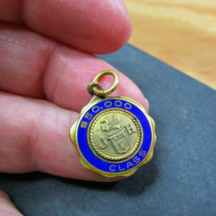 Vintage $50,000 Class J H Awards Charm - Blue Enamel - Gold Tone