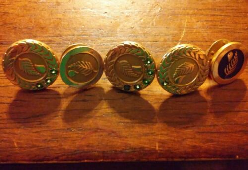 Melaleuca Award Lapel Pin 10k Gold filled Green Gem Pinback