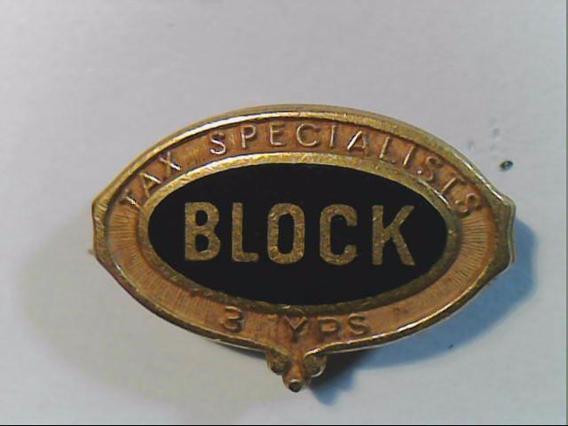 Block Tax Specialists 3 Year Anniversary  Gold Filled lapel pin