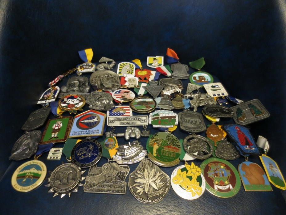 Impressive Collection of 47 Medals  - IVV AVA Vintage Lot Volksmarch Volkssport