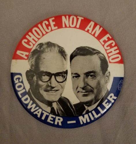 Rare Vintage Political Button  Goldwater-Miller  