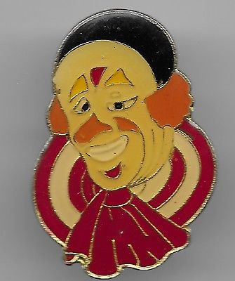 Vintage Bald Headed Clown with Target Collar old enamel pin