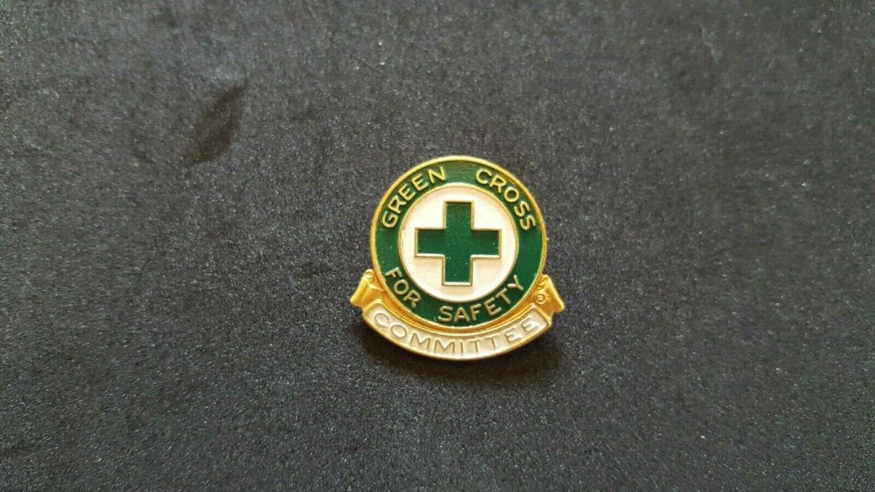 Green Cross For Safety Committee Pin