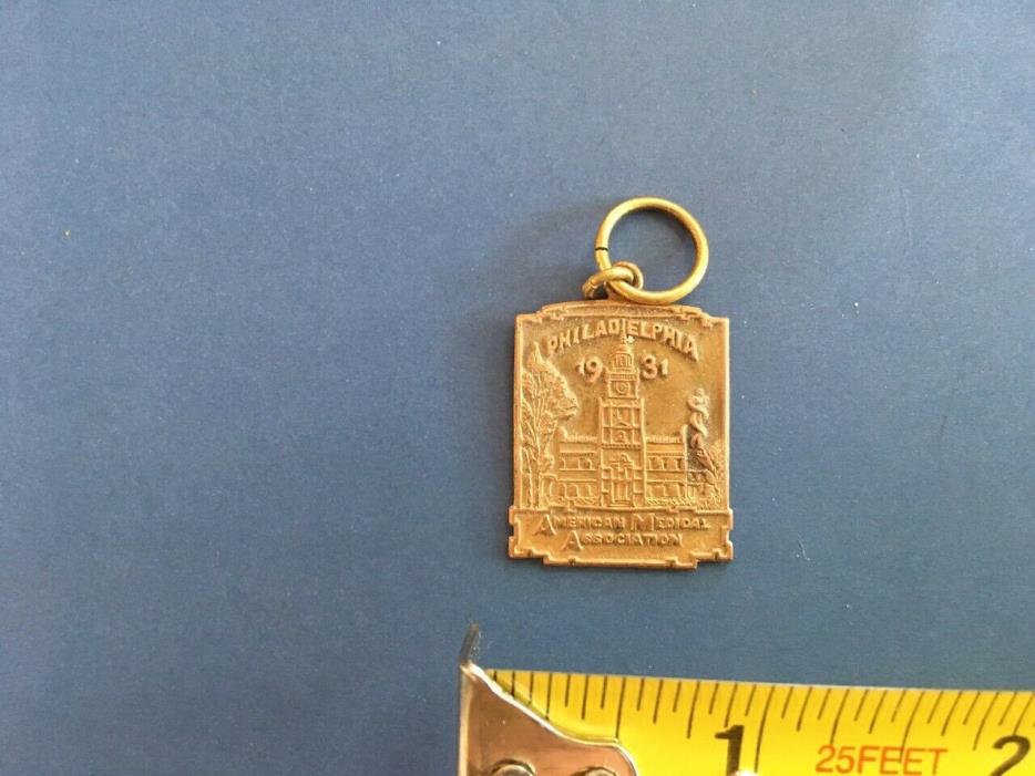 Vintage 1931 Philadelphia Medical Association Pin Medal