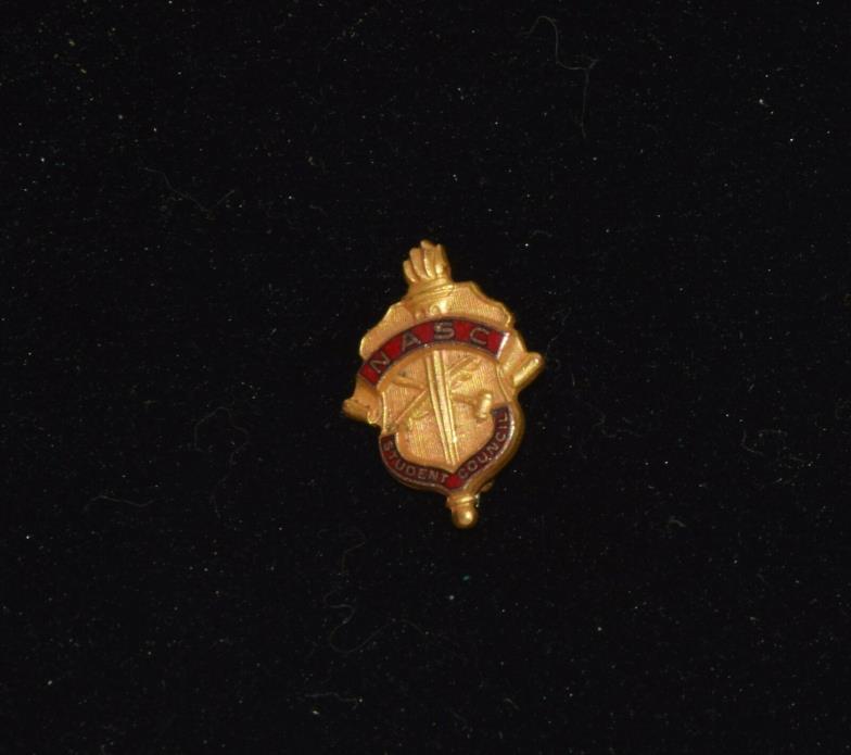 1940s NASC Lapel Pin NATIONAL ASSOCIATION STUDENT COUNCIL High School ENAMEL