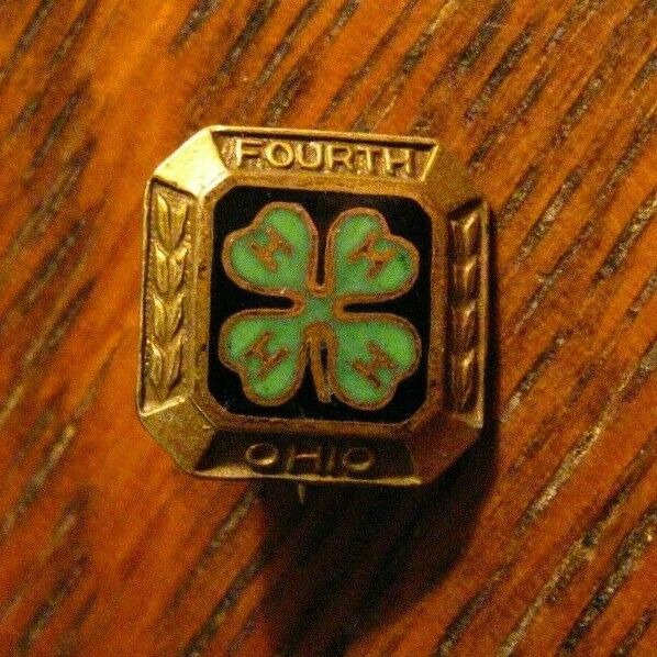 Fourth Ohio 4H Lapel Pin - Vintage Old Youth Organization Club Cover Member Pin