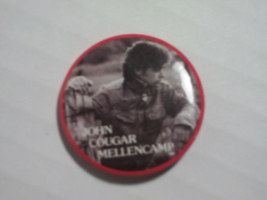 Vintage 1980s Band JOHN COUGAR MELLENCAMP Pinback Button Badge Pin 1 1/4
