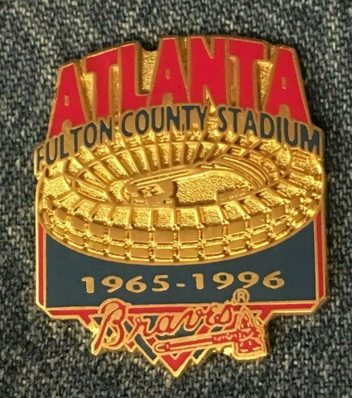 Braves Baseball Pin ~ MLB ~ Atlanta Fulton County Stadium 1965 - 1996