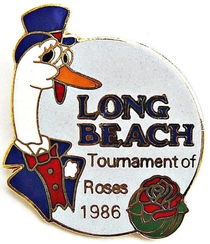 LONG BEACH 1986 Tournament of Roses Cloisonne Collectible Pin Stamped 1984
