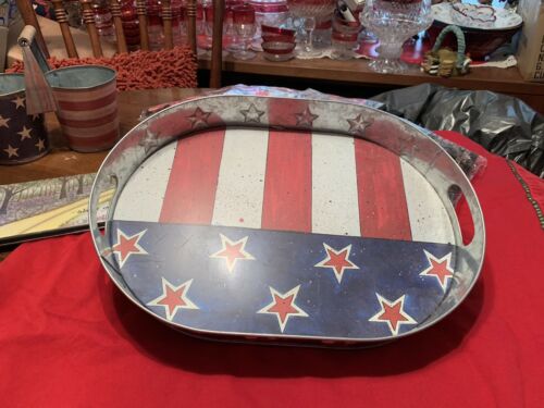 american flag Tray Tin Beautiful Color Show Your Spirit