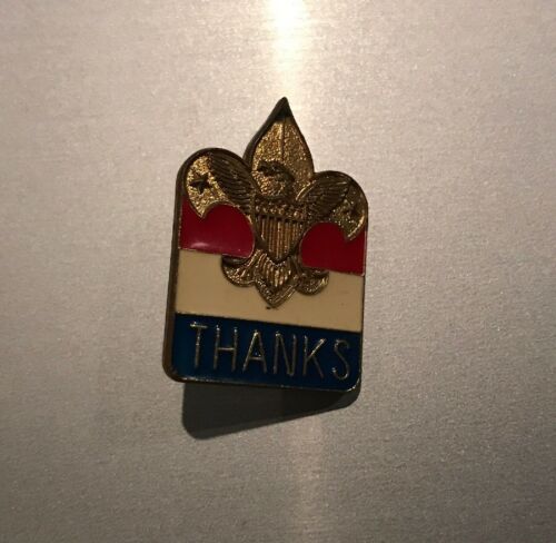 VINTAGE PIN THANKS FLAG EAGLE MILITARY PINBACK