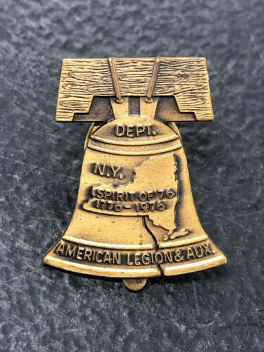 Vintage American Legion & Aux NY Spirit Of 76 1776-1976 Liberty Bell Lapel Pin
