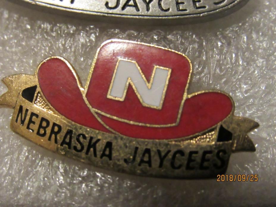 Nebraska Red Hat & Ft Knox both pinbacks/pewter and enamel about 40 yrs old