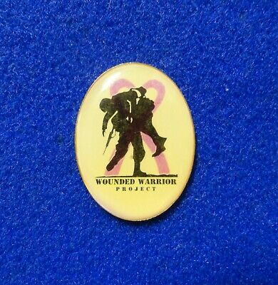 Patriotic US American Military Service Wounded Warrior Project Pink Ribbon Pin