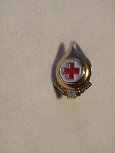 Red Cross 5 Gallon Blood Donor Pin