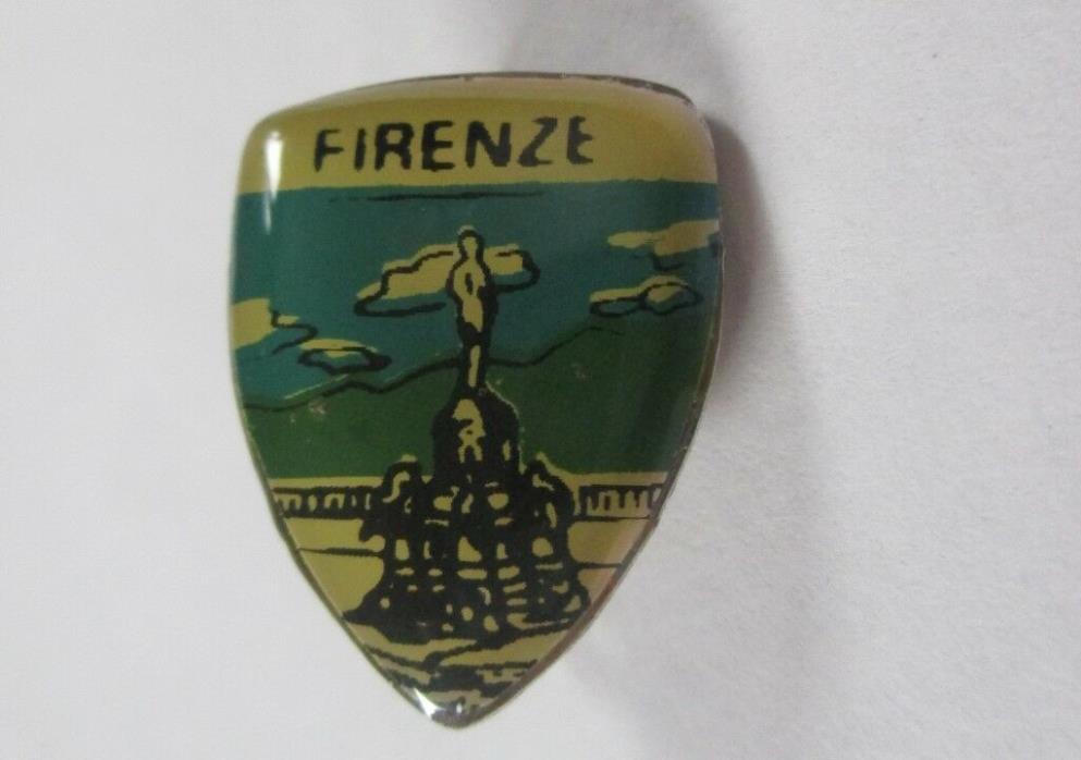 Firenze -Vintage pin back  Hat Pin Badge Button