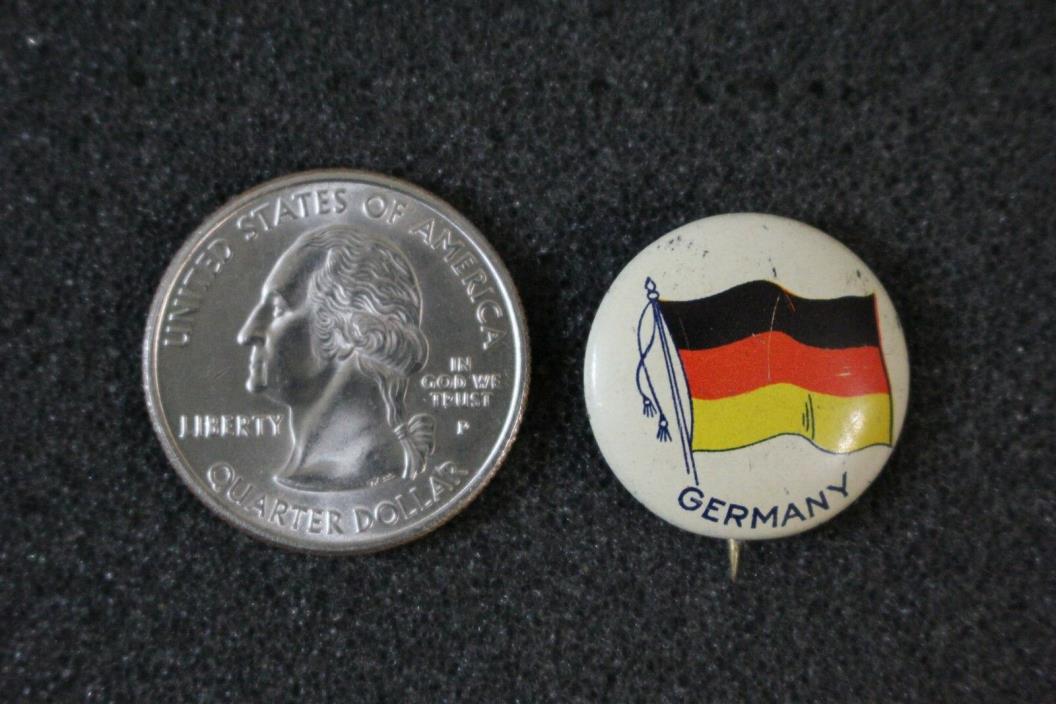 Germany German Country State Flag Vintage Souvenir Pin Pinback Button #21058