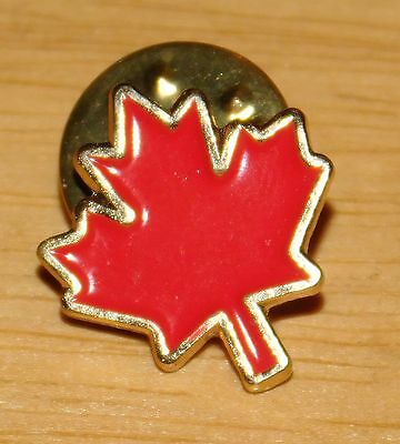 Red Canadian Maple Leaf Pinback Lapel Pin