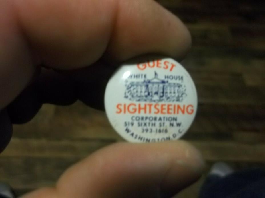 1950's guest sightseeing pinback button
