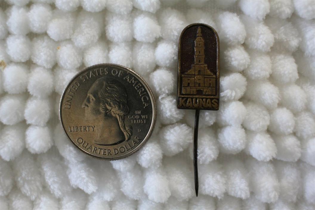 Kaunas Lithuania Vintage Travel Souvenir Stick Pin Pinback #25284