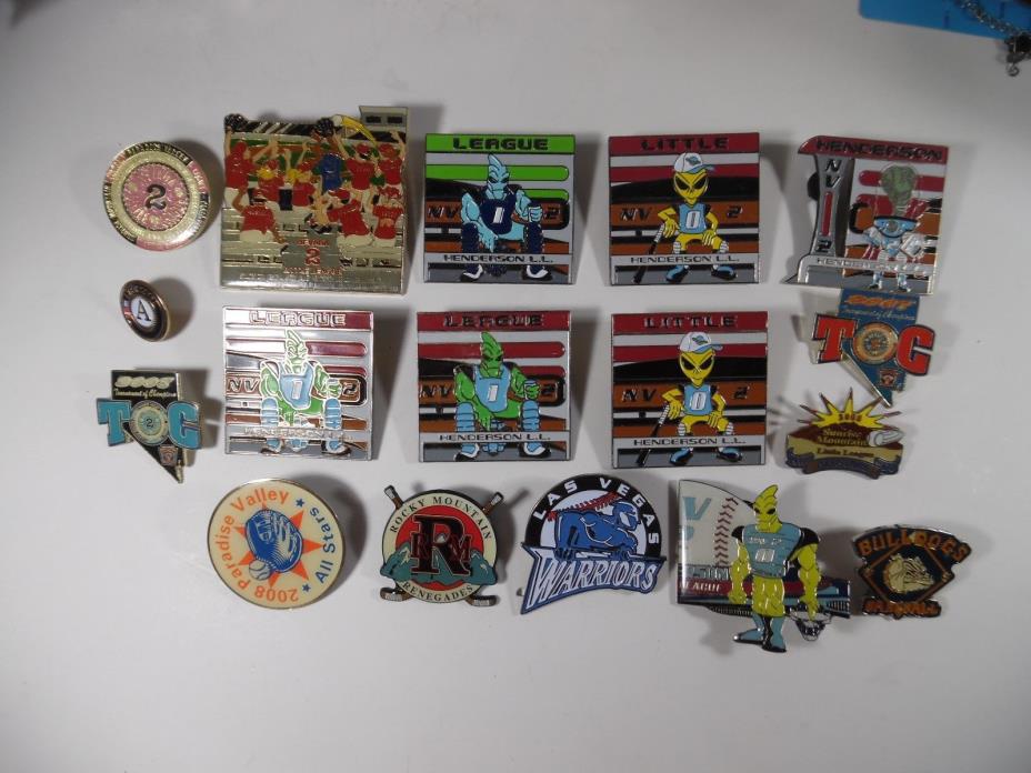 Vintage Sports Pin Awards Nevada Teams Little League (Lot of 17 ) A213