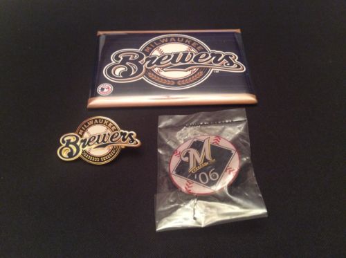 Lot Of 3 Milwaukee Brewers Magnet & Collectible Baseball Pins!