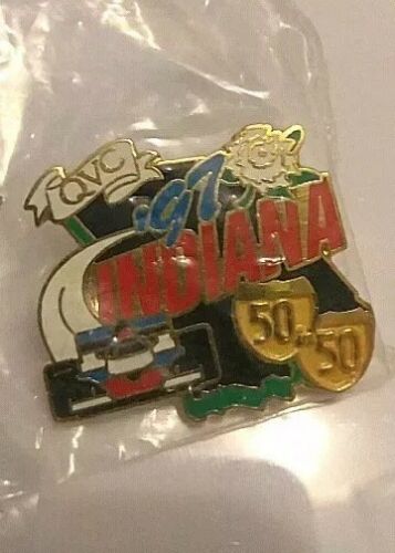 Vintage QVC 1997 50 in 50 Indiana State Indy 500 Race Car Pinback Button Pin