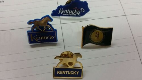 Kentucky Hat Lapel Tie Pin. Lot Of 4. Derby Horse State Flag