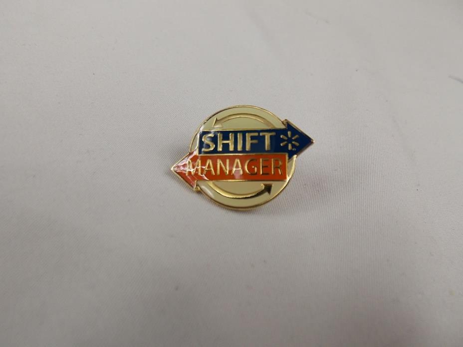 Wal-Mart  SHIFT MANAGER  Gold Tone Metal Lapel Pin Pinback NEW