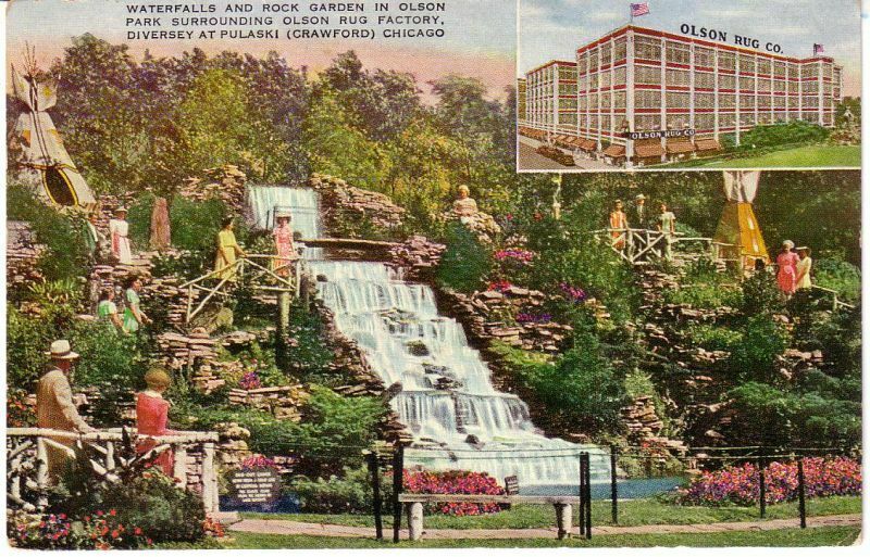 Olson Rug Factory Chicago Postcard c1940s