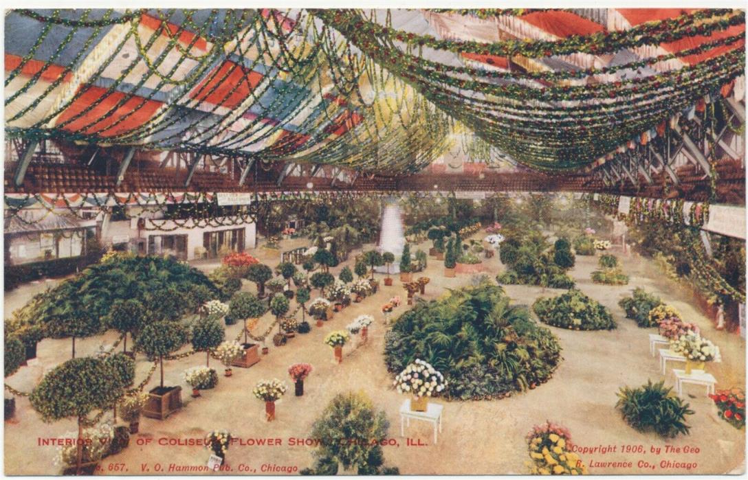 PC Coliseum Flower Show Chicago Illinois Interior 1906 Post C Lawrence Co 1906