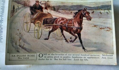 Horse Buggy Blanket Postage Used Advertising Postcard