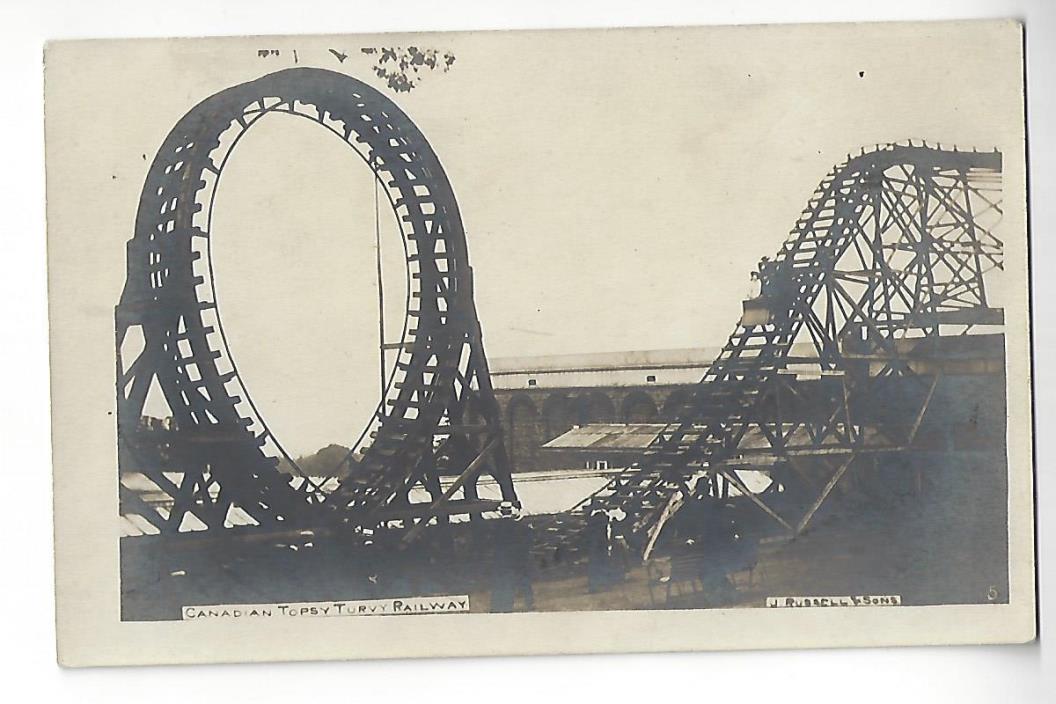 Canadian Topsy Turvy Railway RPPC - Roller Coaster Toronto, Canada