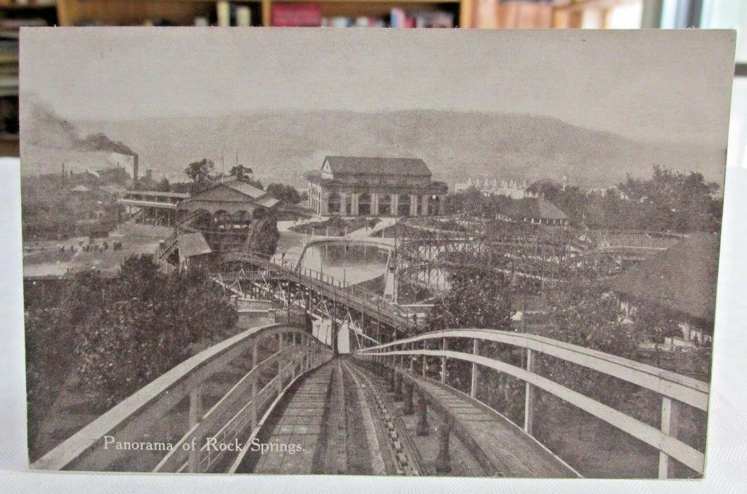 Postcard Panoramic View of Rock Springs Amusement Park Chester West Virginia