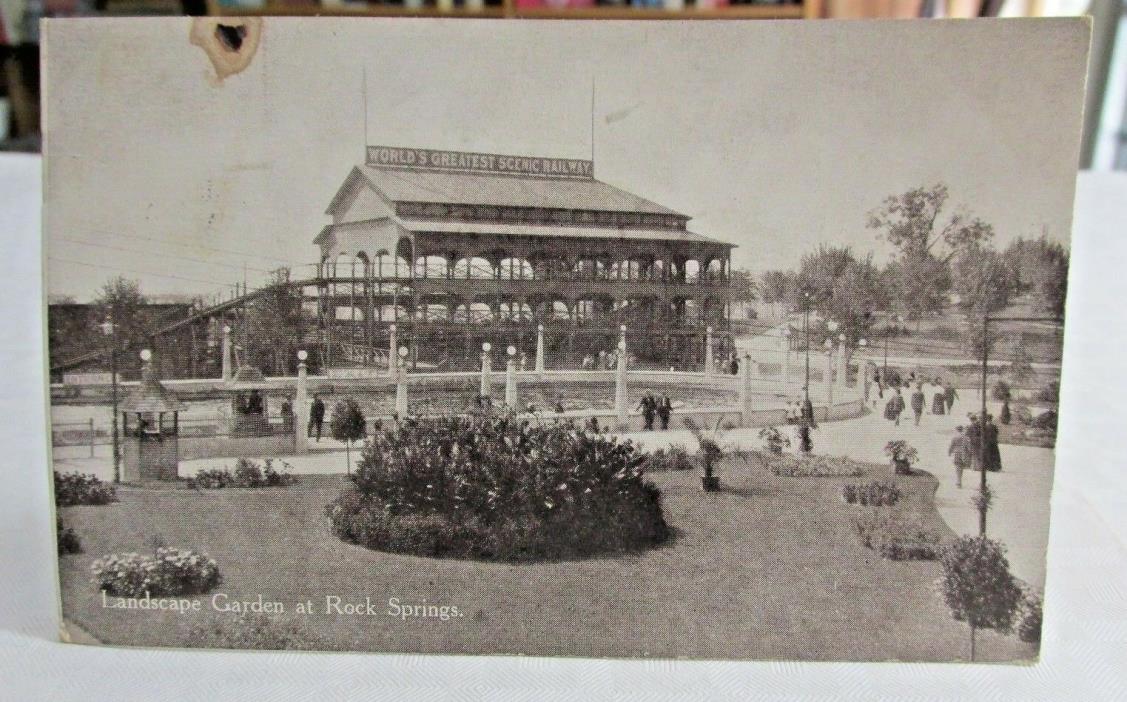 Postcard Of Landscape Garden Rock Springs Amusement Park Chester West Virginia