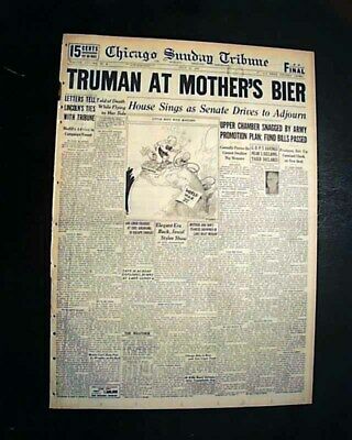President HARRY S. TRUMAN'S Mother Martha E. Death w/ Photo 1947 Old Newspaper