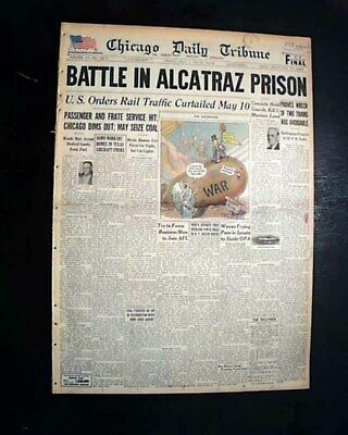 ALCATRAZ ISLAND PRISON RIOT The Rock San Francisco California 1946 Old Newspaper
