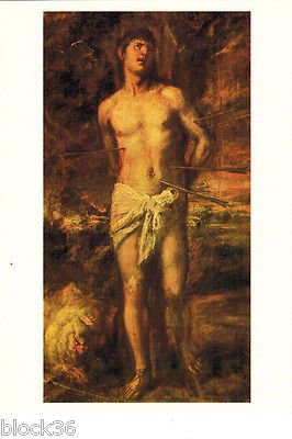 1984 Russian postcard Repro of painting SAINT SEBASTIAN by Titian