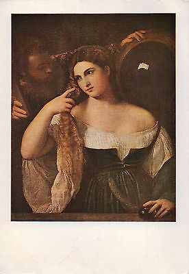 Postcard Titien Alphonse de Ferrare et Laura de DiantI Louvre Rijks Museum