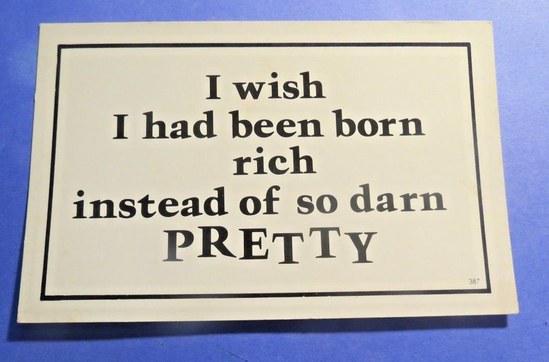 Born rich Funny Comic Vintage Old  Postcard PC1489